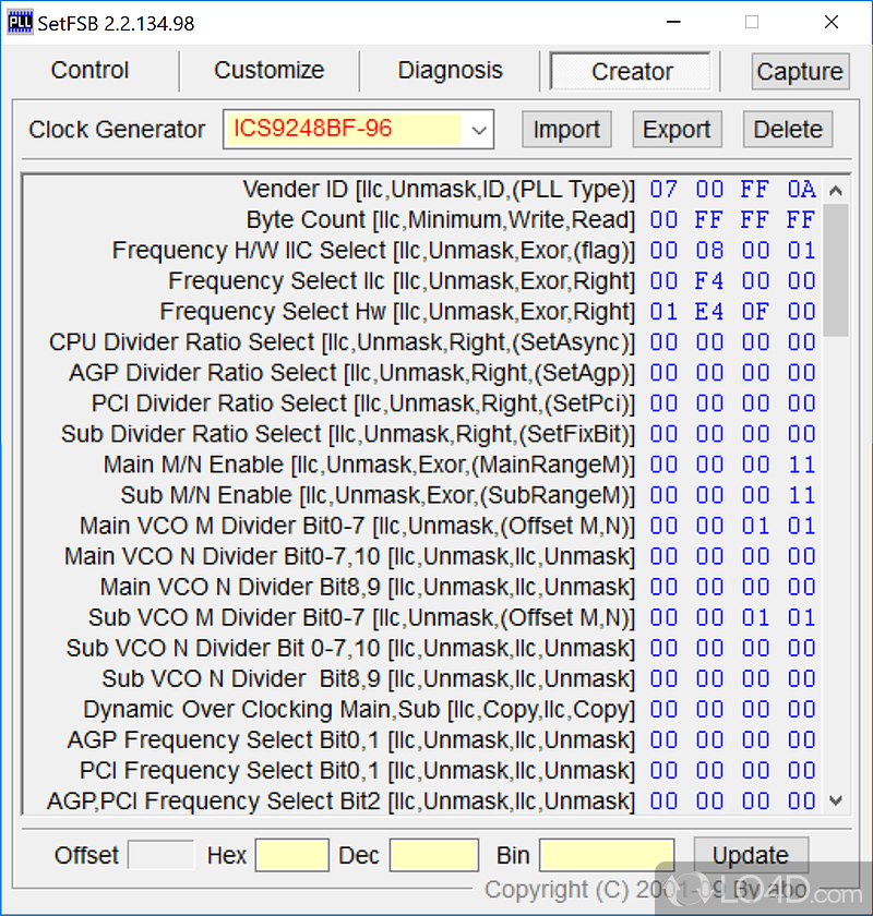 Improve the performance of CPU - Screenshot of SetFSB