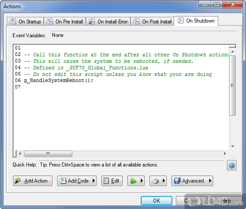 A Trial version Development program for Windows - Screenshot of Setup Factory