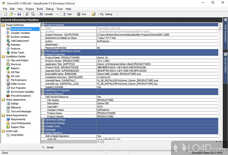 Create software installers using a comprehensive setup builder - Screenshot of SetupBuilder