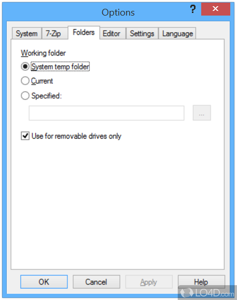 7-Zip: User interface - Screenshot of 7-Zip