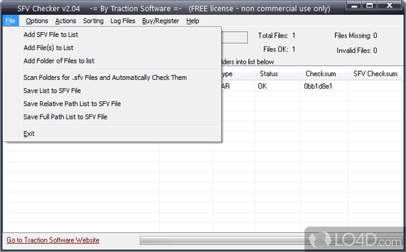 Specially designed to check file integrity - Screenshot of SFV Checker
