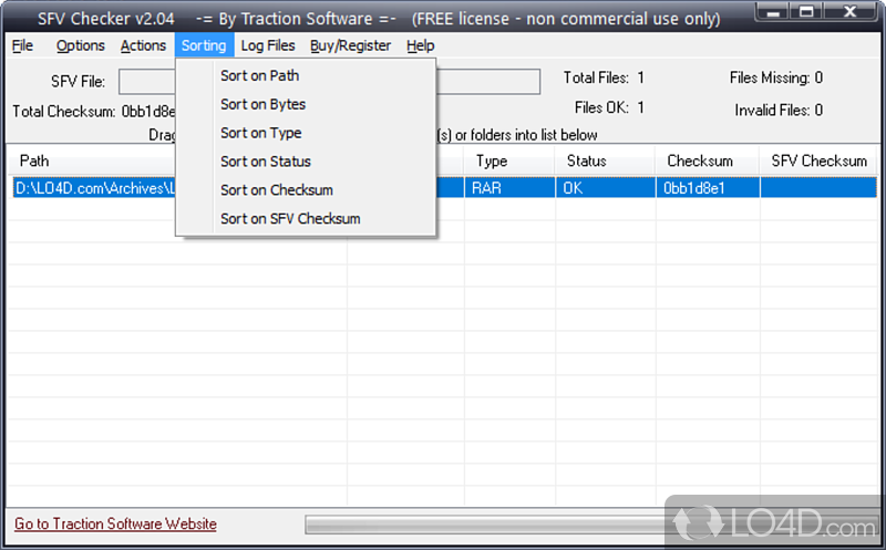 Check multi volume archives to prevent corrupt or missing files - Screenshot of SFV Checker