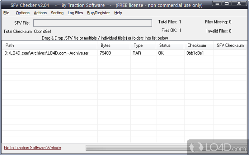 Ensure multi-volume file archives are complete and accurate by having them thoroughly analyzed - Screenshot of SFV Checker