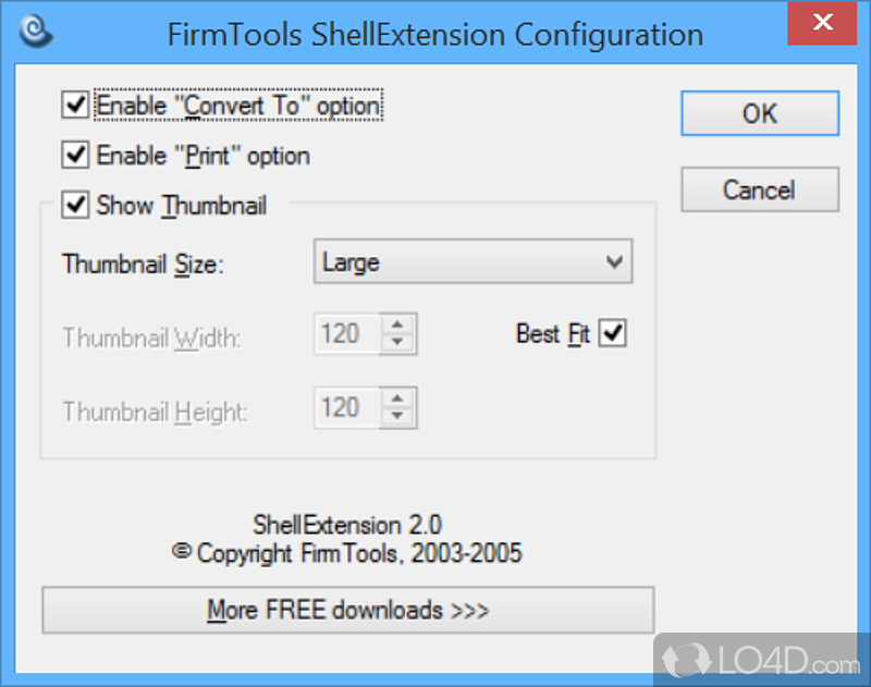 Adds an option to context menu to view a thumbnail of an image, convert it - Screenshot of ShellExtension