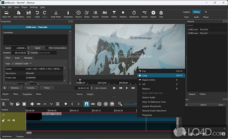 Advanced and intuitive software to edit video - Screenshot of Shotcut