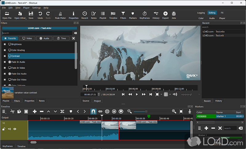 Wide range of audio and visual editing tools - Screenshot of Shotcut