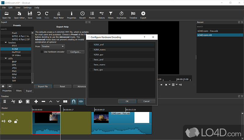 shotcut video editing software voice