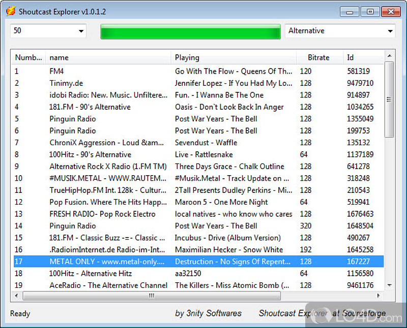 Software solution designed to allow you to browse through the SHOUTcast radio stations - Screenshot of Shoutcast Explorer
