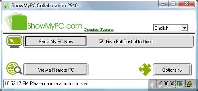 Remote PC access implementation program - Screenshot of ShowMyPC