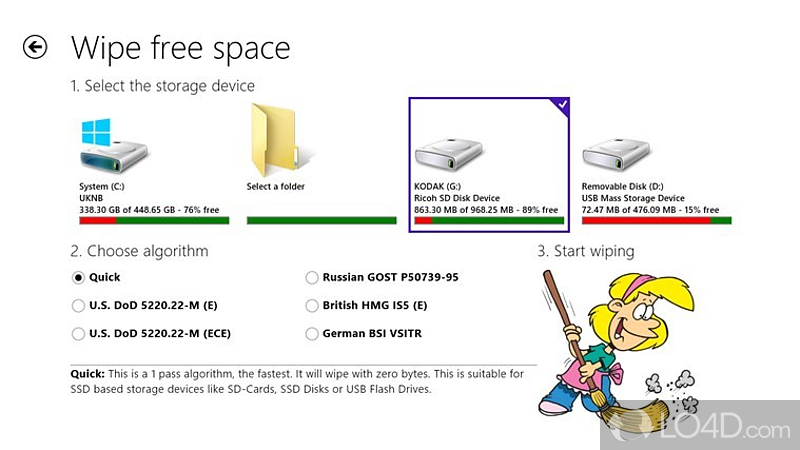 Shredder8 for Windows 8: Simple interface - Screenshot of Shredder8 for Windows 8