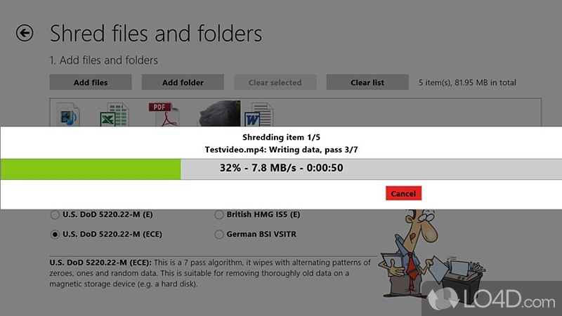 Shredder8 for Windows 8: Performance - Screenshot of Shredder8 for Windows 8