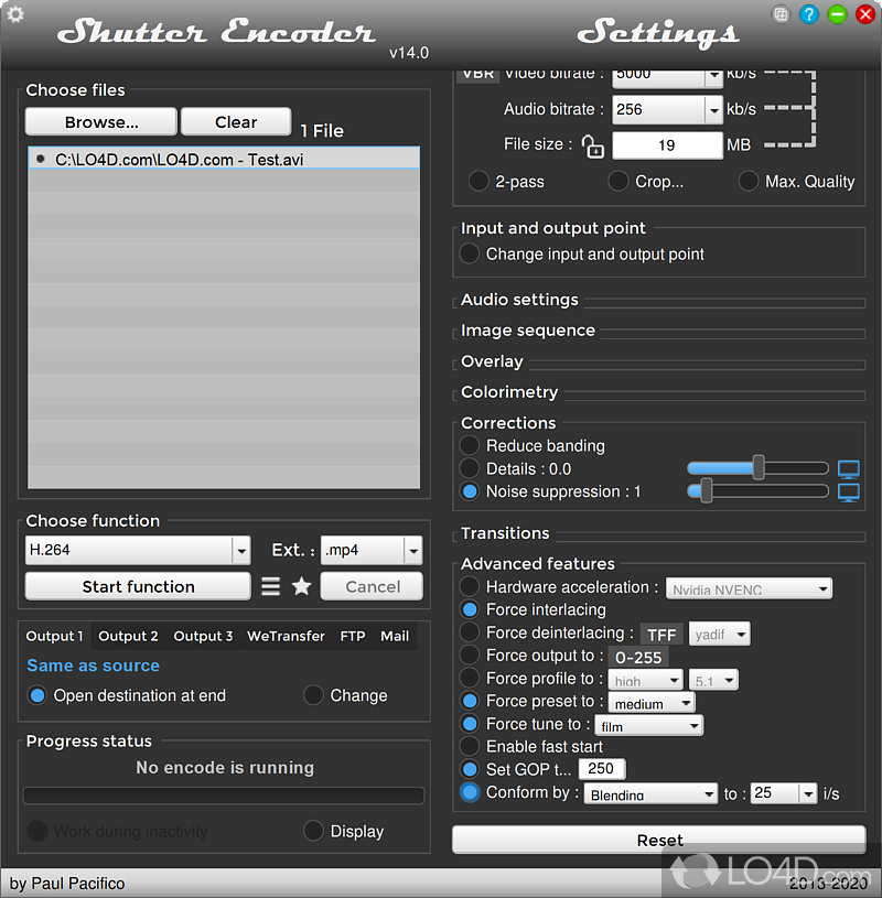 Converter designed by video editors - Screenshot of Shutter Encoder
