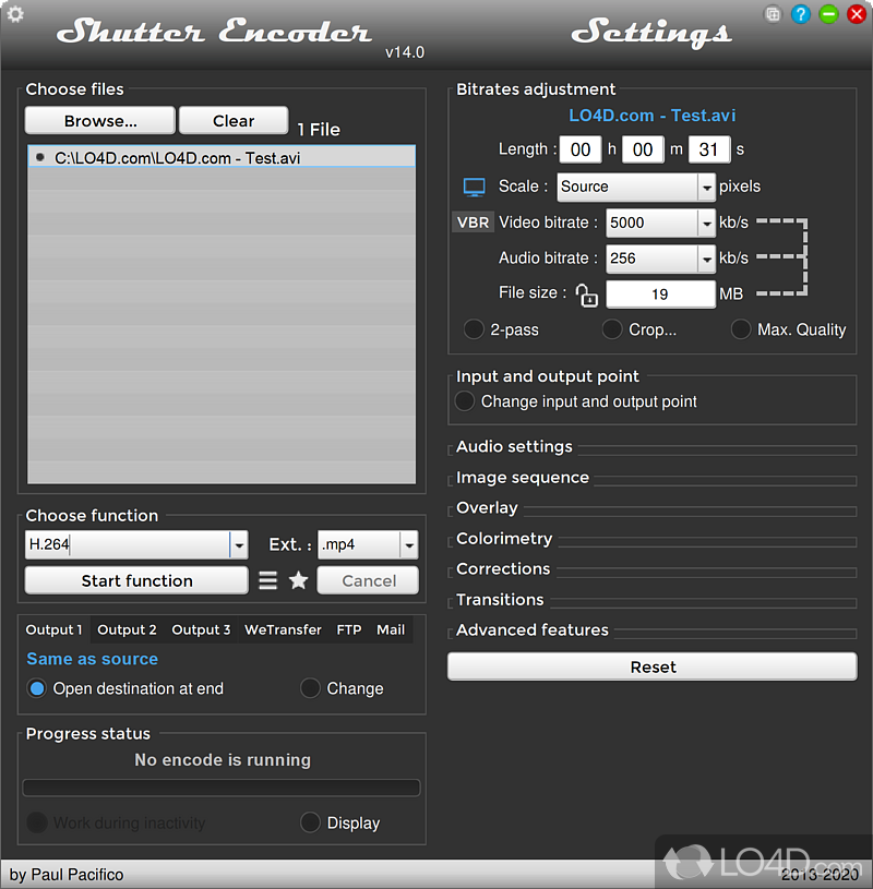 Perform conversions or edits and encodings for images, videos, audio files and much more - Screenshot of Shutter Encoder