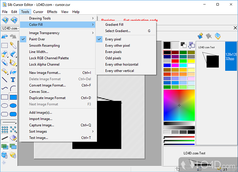 New original cursors for your mouse - Screenshot of Sib Cursor Editor