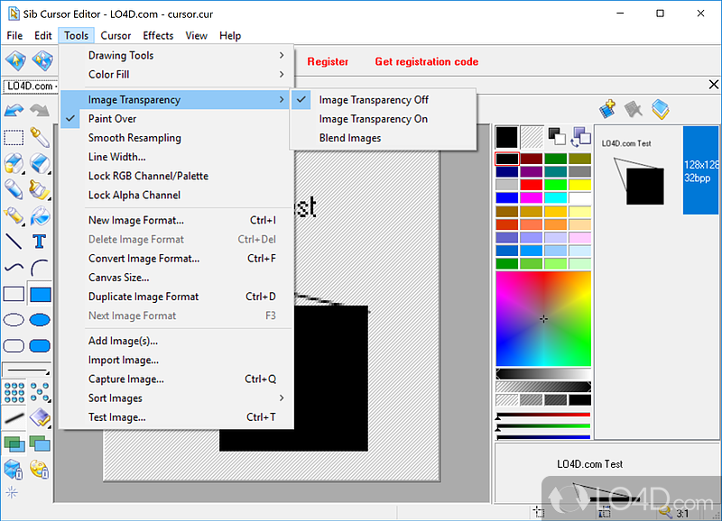 Try a fresh version of a smart mouse pointer editor - Screenshot of Sib Cursor Editor
