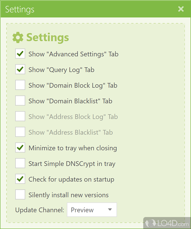 Features a plugin manager - Screenshot of Simple DNSCrypt