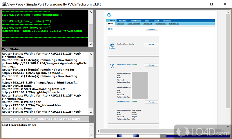 Considerably reducing user effort - Screenshot of Simple Port Forwarding