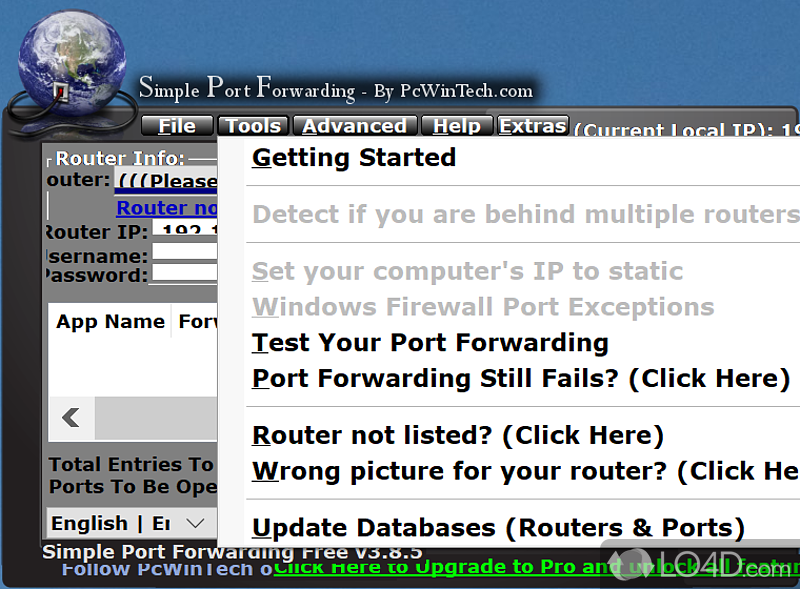 A rich database of router support - Screenshot of Simple Port Forwarding