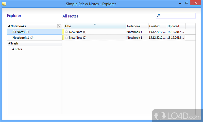 Simple Sticky Notes: Completely clean - Screenshot of Simple Sticky Notes