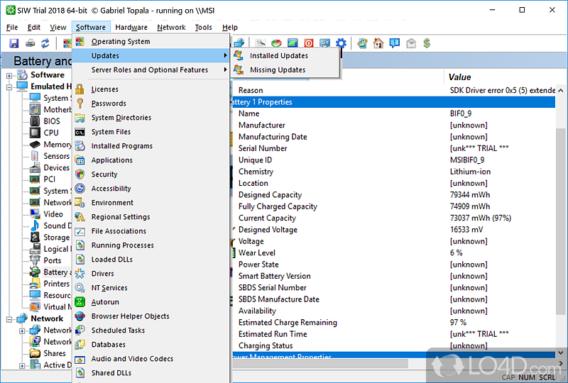 Advanced System Information for Windows tool that analyzes your PC - Screenshot of SIW