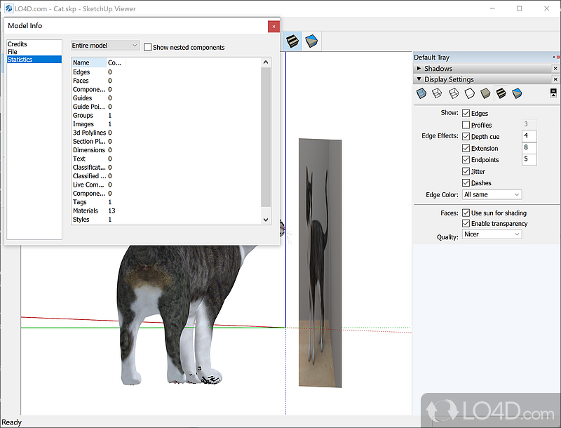 Specify the parameters - Screenshot of SketchUp Viewer