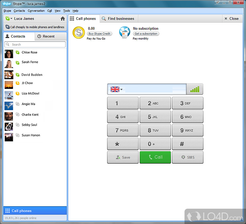 Intuitive user interface - Screenshot of Skype