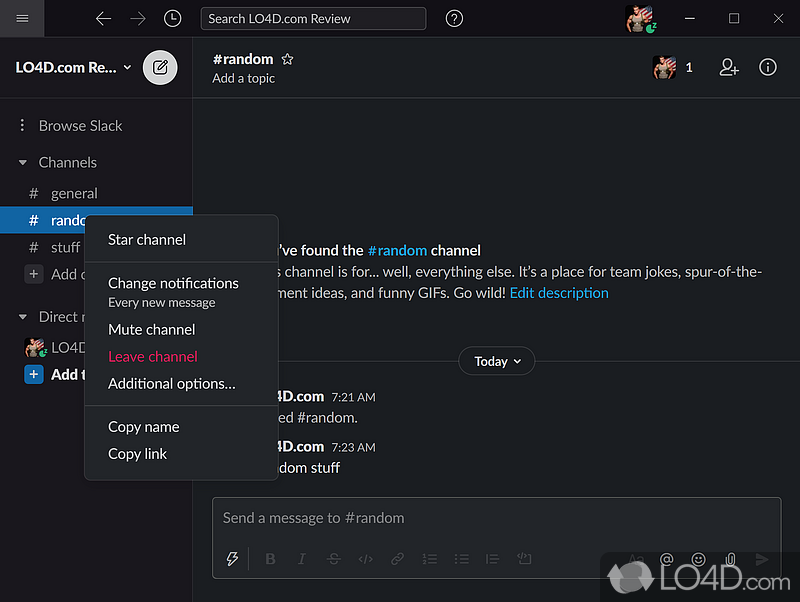 One of the best collaboration platforms - Screenshot of Slack