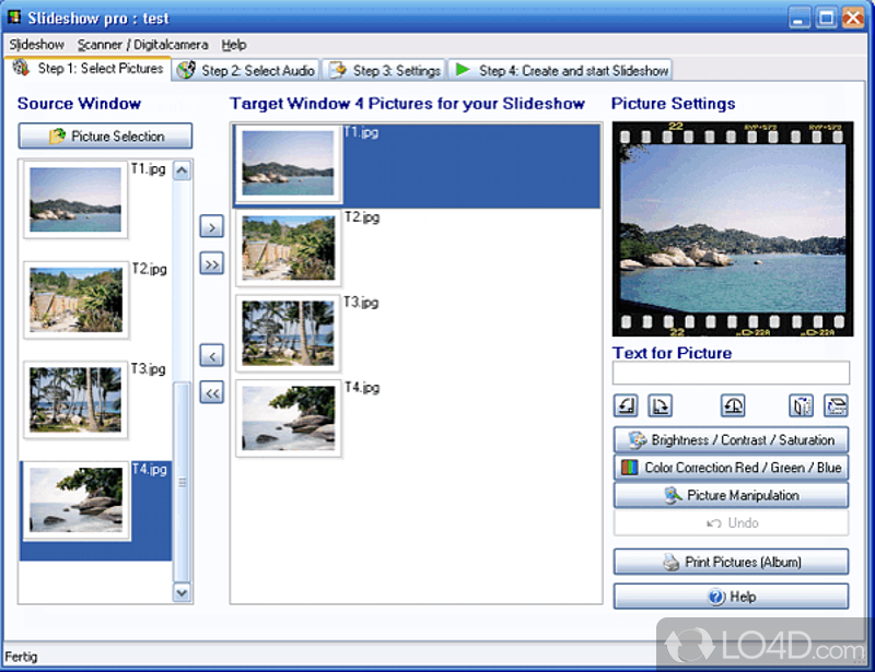 Produce very easy and fast slideshows - Screenshot of Slideshow Professional