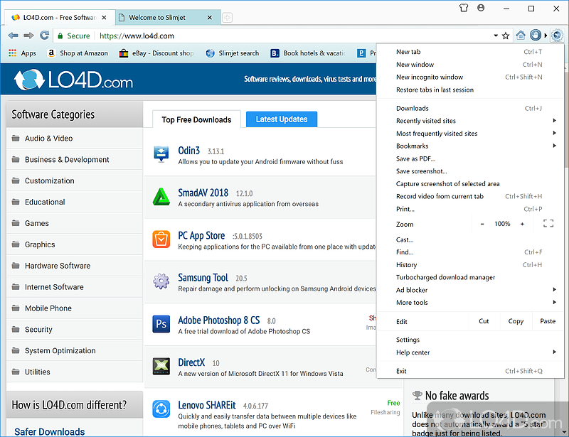 Slim Browser: IE-based browser - Screenshot of Slim Browser
