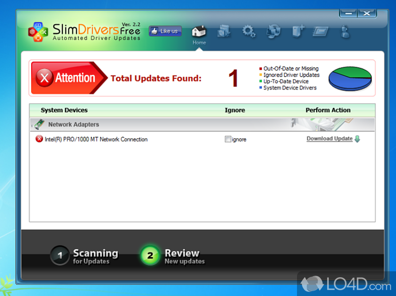 Back up drivers and uninstall obsolete ones - Screenshot of SlimDrivers