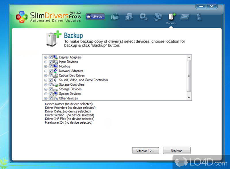 An all-in-one driver updater tool - Screenshot of SlimDrivers