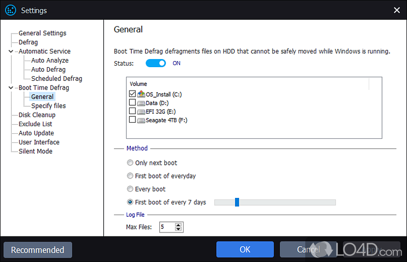 Improve performance of drives - Screenshot of Smart Defrag