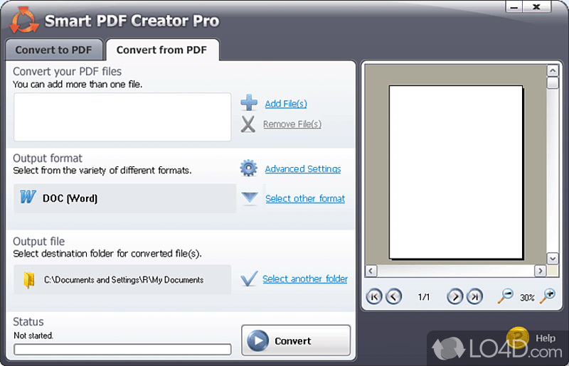 Batch PDF conversion jobs for popular file types - Screenshot of Smart PDF Creator