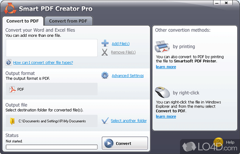 Fast setup and Windows integration - Screenshot of Smart PDF Creator