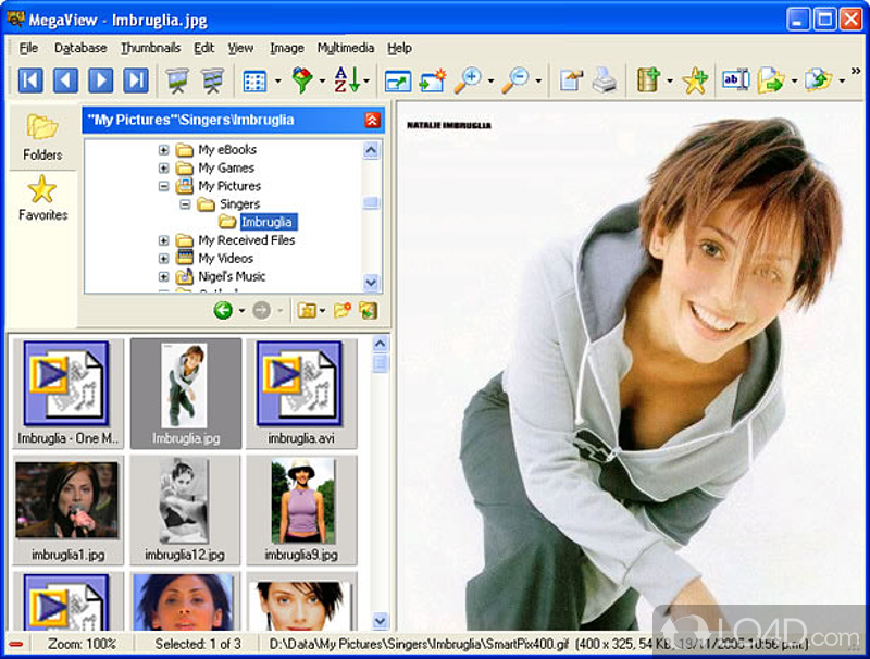 Interacting with the GUI - Screenshot of Smart Pix Manager