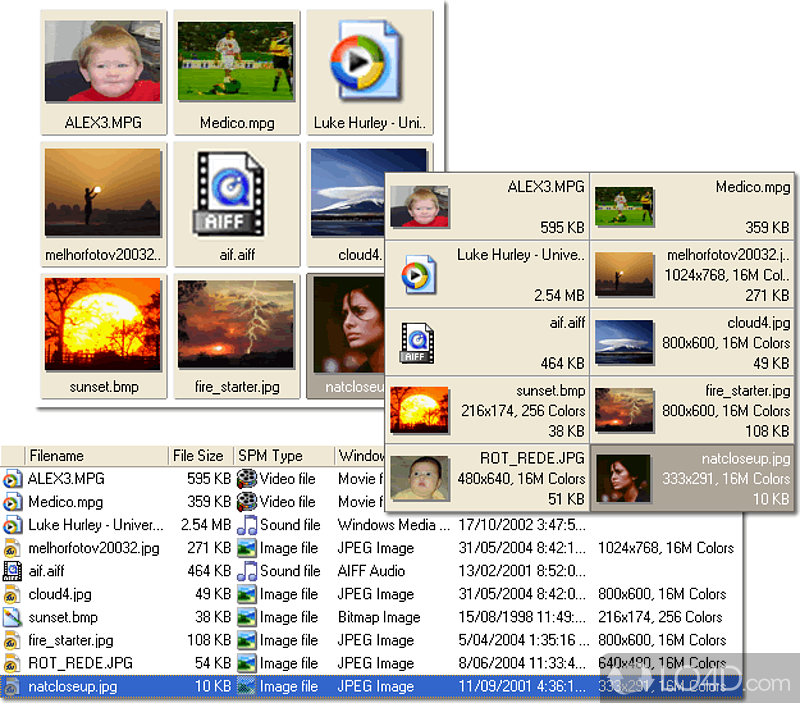 Viewing options and extra functions - Screenshot of Smart Pix Manager
