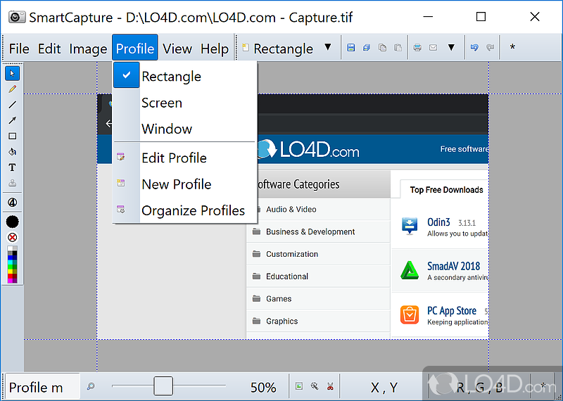Capture the contents of your desktop - Screenshot of SmartCapture