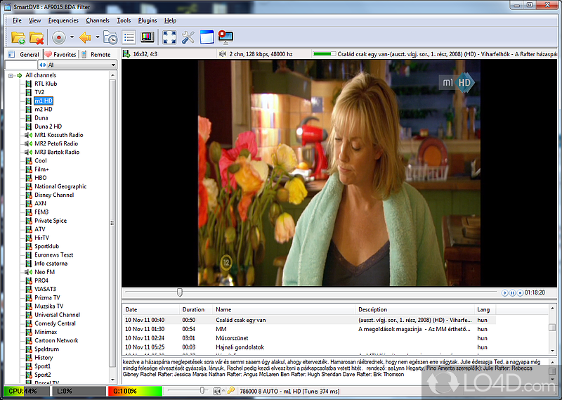 Practical, software utility worth having when you need to watch TV channels with minimum effort - Screenshot of SmartDVB