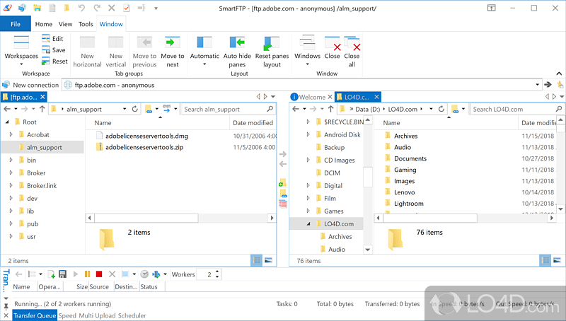 Secure file transfer over SFTP - Screenshot of SmartFTP