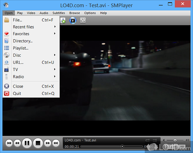 Free Media Player with built-in codecs. Play all audio and video formats - Screenshot of SMPlayer Portable