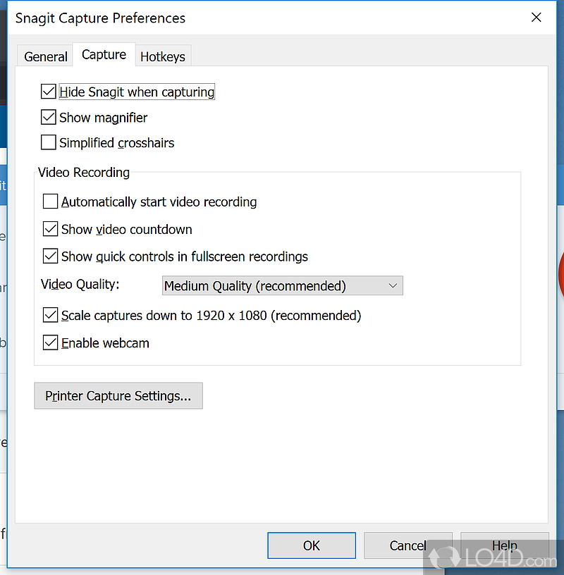 Use shortcuts to access the features - Screenshot of Snagit