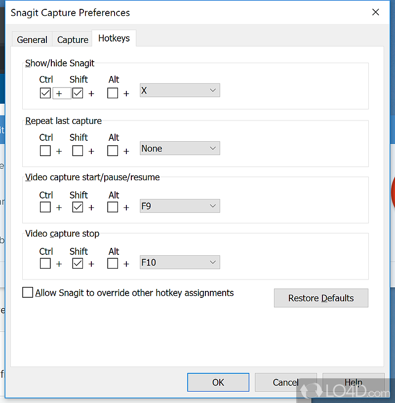 Drag and select the area to capture - Screenshot of Snagit