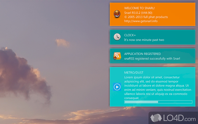 Balloon-style global notification system for PC - Screenshot of Snarl