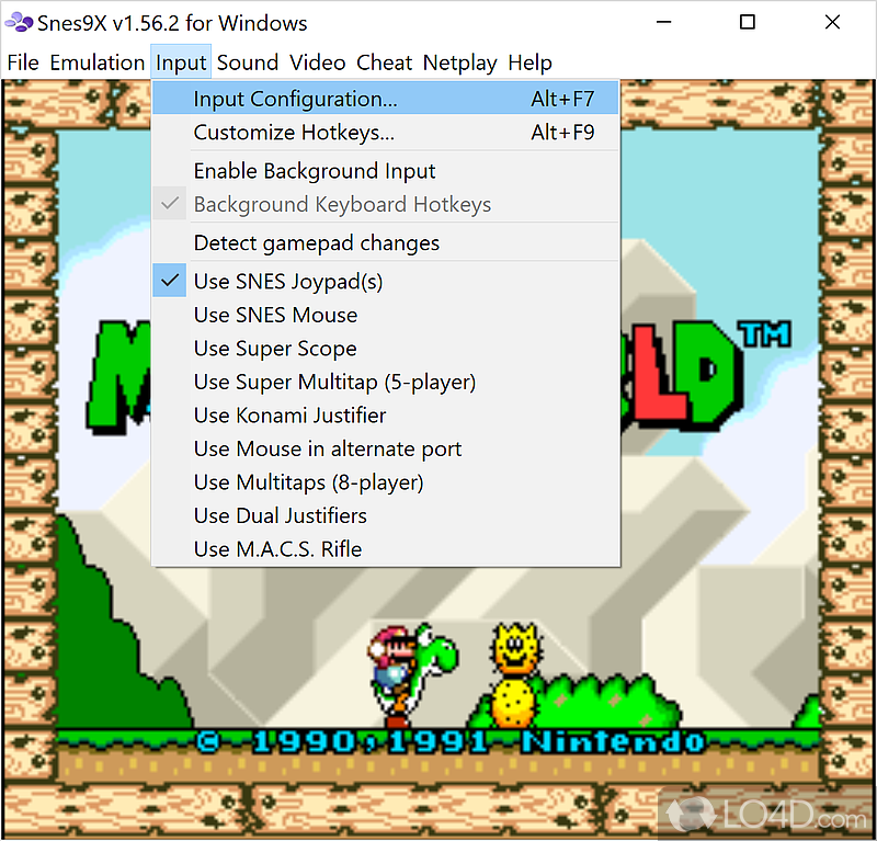 Super Nintendo Entertainment System (SNES) emulator - Screenshot of Snes9X