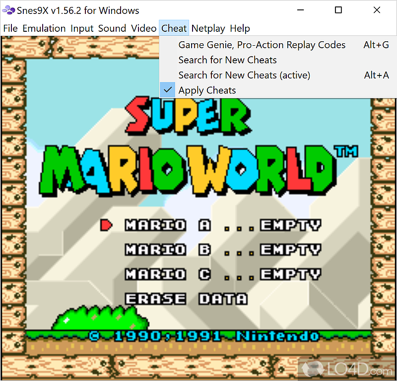how to use .cht files with snes9x