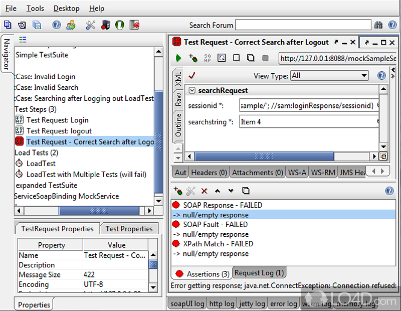 Java-based regression testing platform for REST, SOAP - Screenshot of soapUI Portable