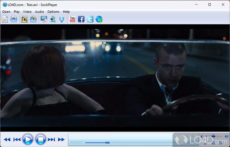 Software utility designed as a multimedia player, allowing you to watch - Screenshot of SockPlayer
