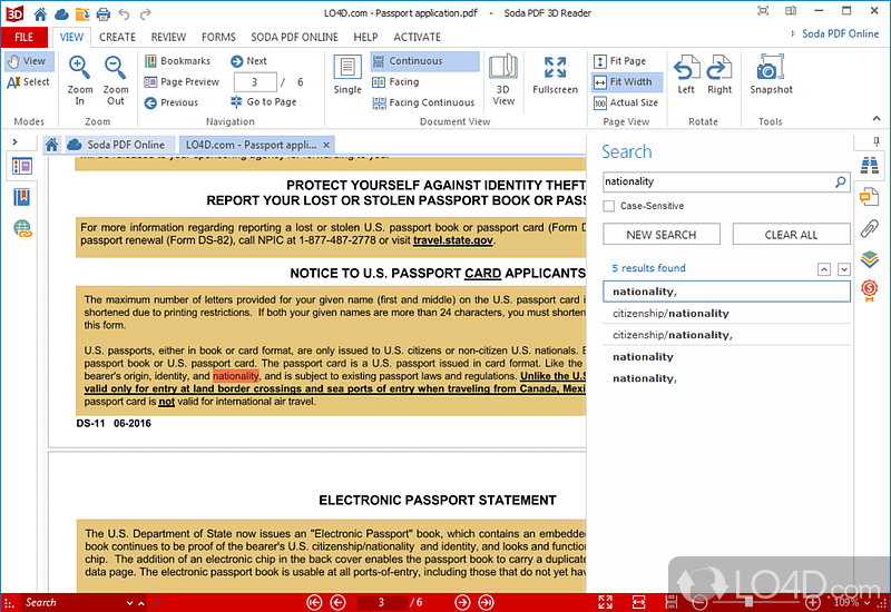 Soda PDF 3D Reader: User interface - Screenshot of Soda PDF 3D Reader