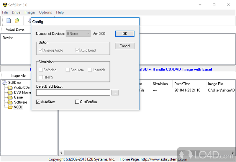 Additional Options - Screenshot of SoftDisc