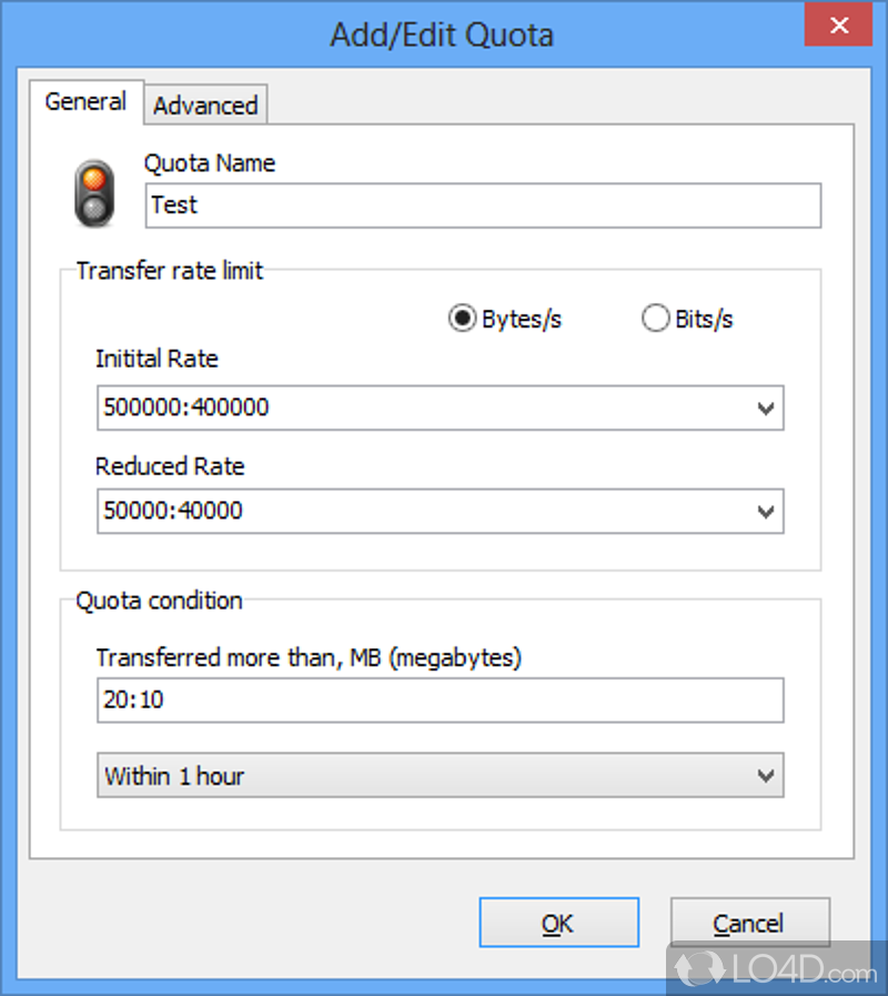 Check and limit the bandwidth usage - Screenshot of SoftPerfect Bandwidth Manager